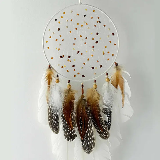 9 Inch White Spirit Feather Dream Catcher