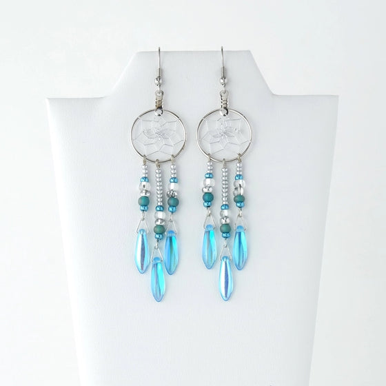 .75" Dream Catcher Earrings Turquoise Dangles
