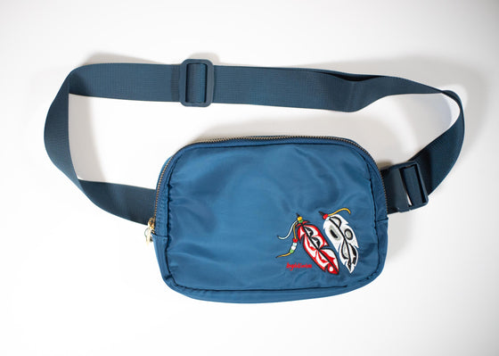 Feather Design Embroidered Hip Pack