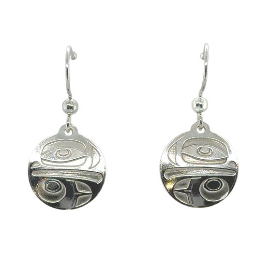 Eagle Earrings - Sterling Silver - Drop - Round - 15mm