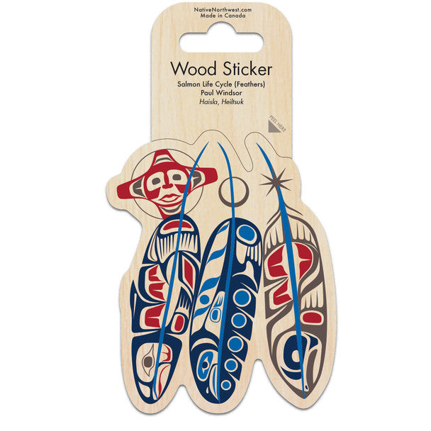 Wood Sticker - Salmon Life Cycle