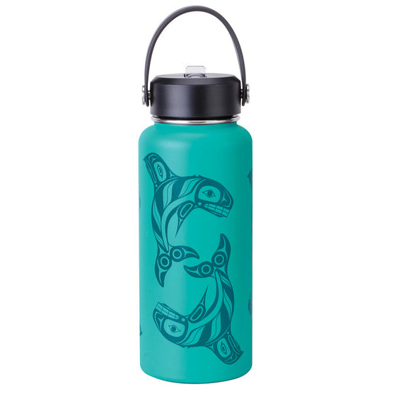 32 oz Water Bottle - Raven Fin Killer Whale