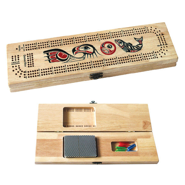 Eagle & Salmon Cribbage Board