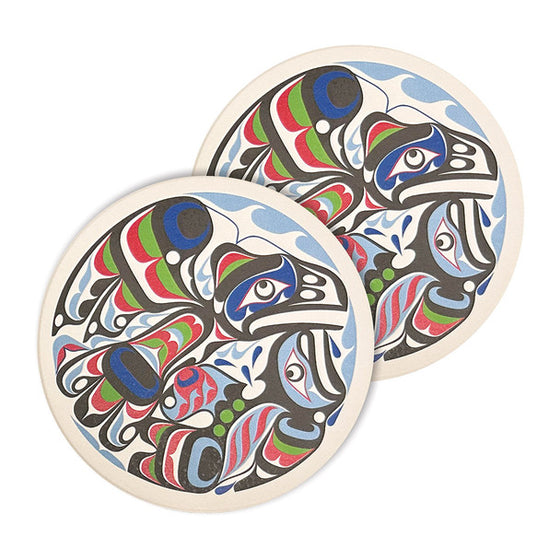 Raven & Killer Whale Ceramic Coasters