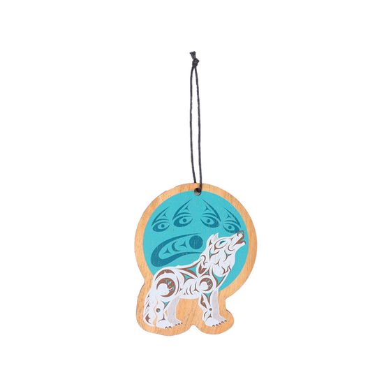 Wood Ornament - Howling Wolf