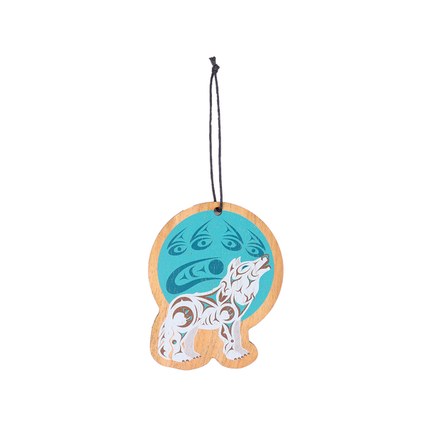 Wood Ornament - Howling Wolf