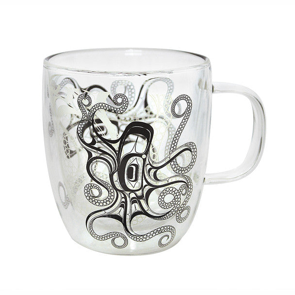 Double Walled Glass Mug Octopus