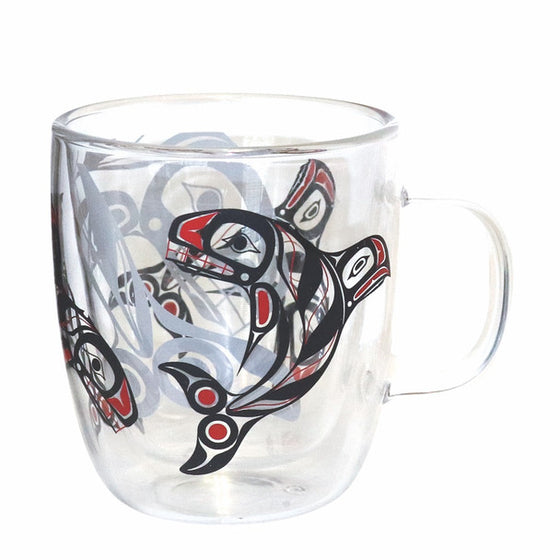 Double Walled Glass Mug Killer Whale