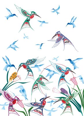 Garden Of Hummingbirds Microfibre Towel