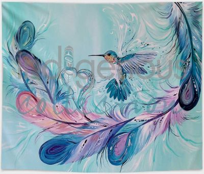 Hummingbird Feathers Fleece Blanket