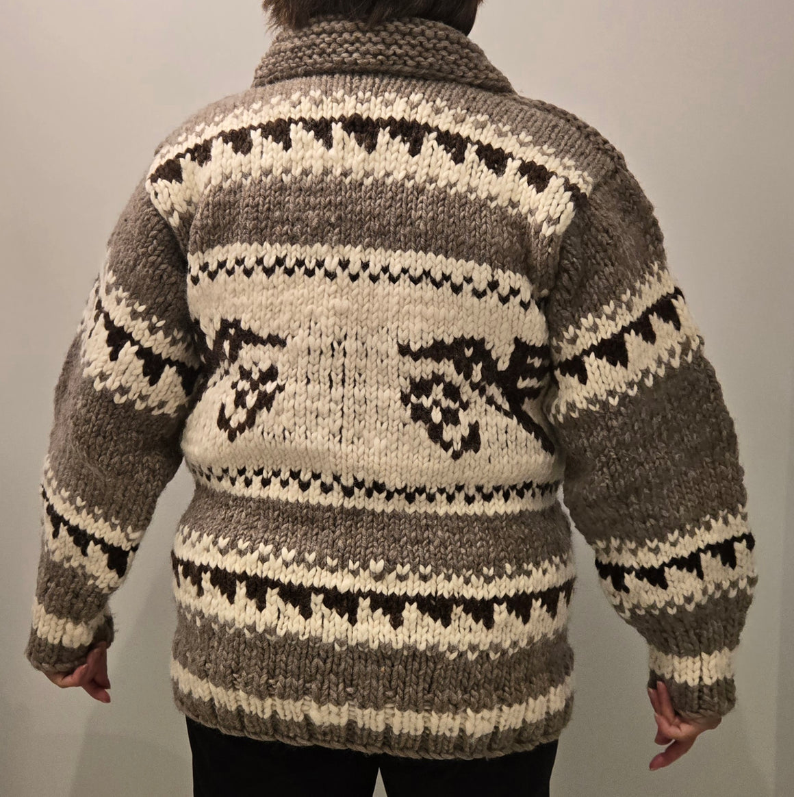Cowichan sweater hummingbird design