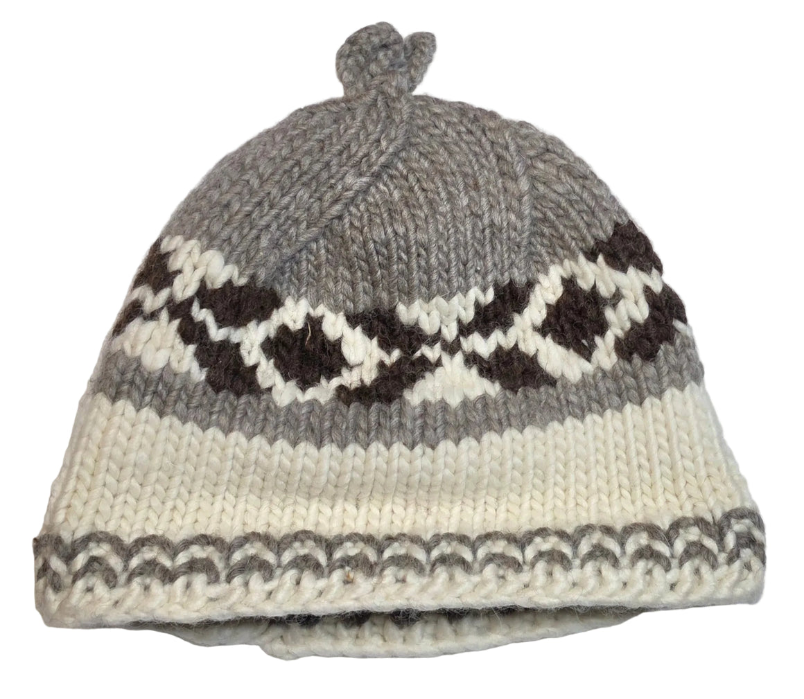 Gray Geometric Design Cowichan Toque