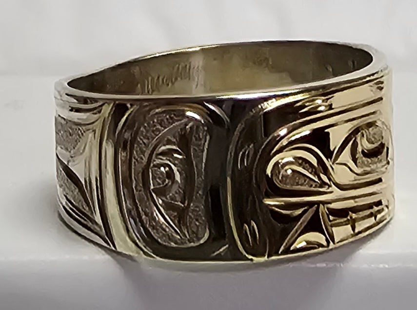Orca Size 10 Silver Gold Ring