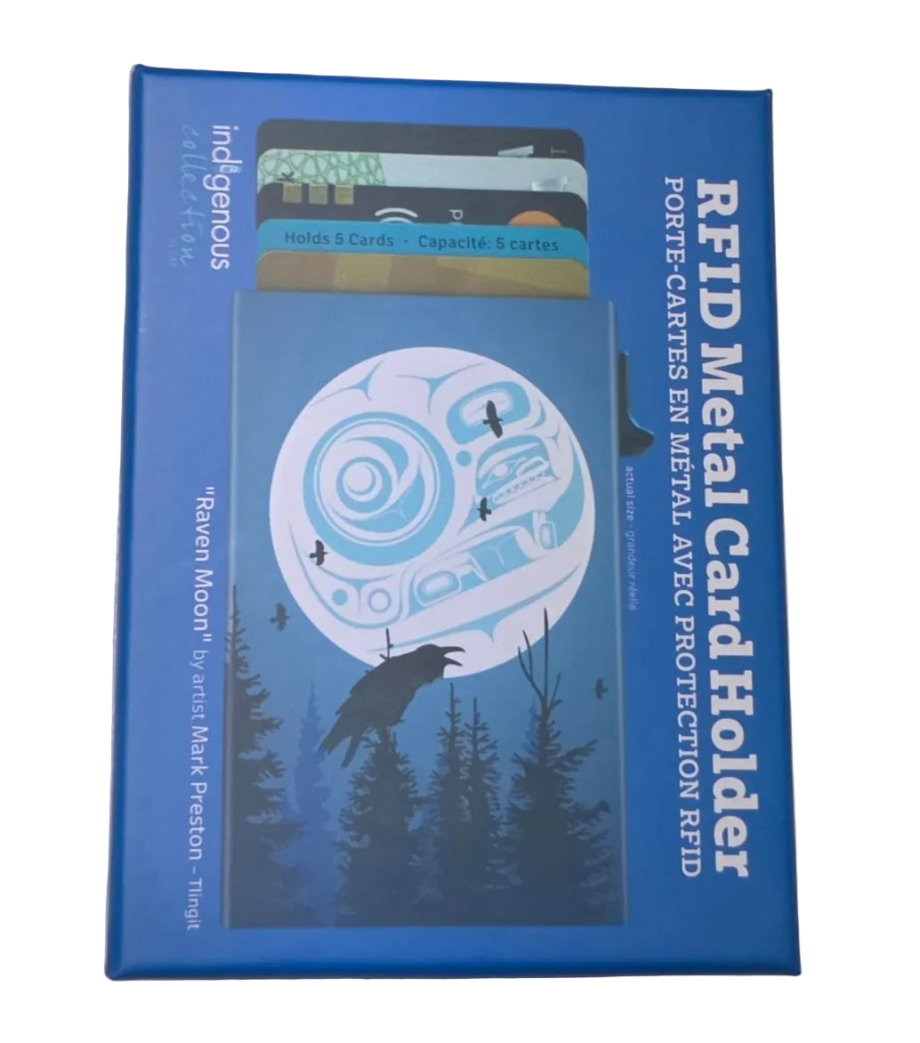 RFID Raven Moon Metal Card Holder