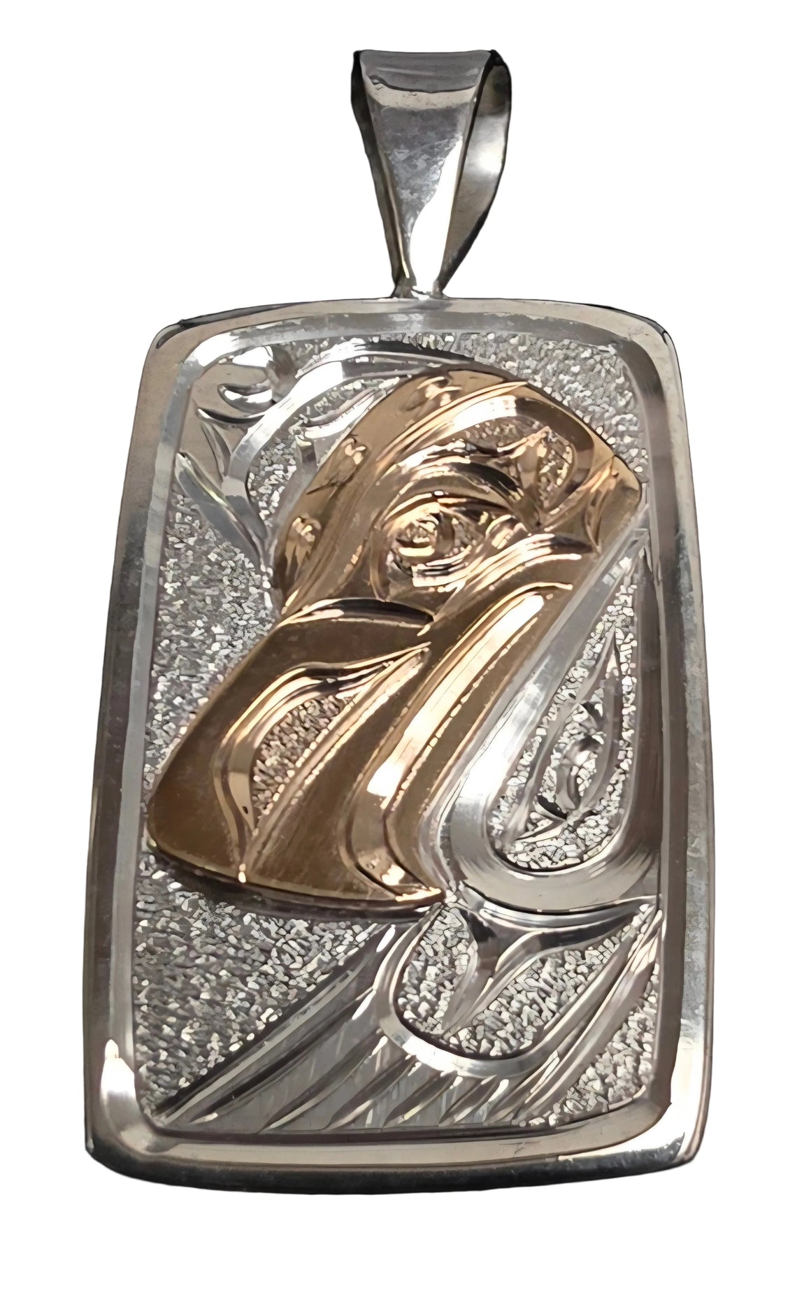Eagle Silver Gold Pendant by Joe Descoteaux