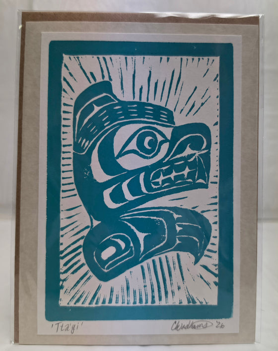Handmade Paper Card by Cheryl Wadhams Bear Green Design