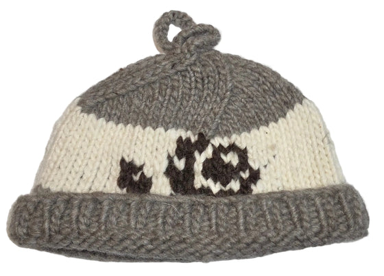 Rose & Hummingbird Design Gray Cowichan Toque