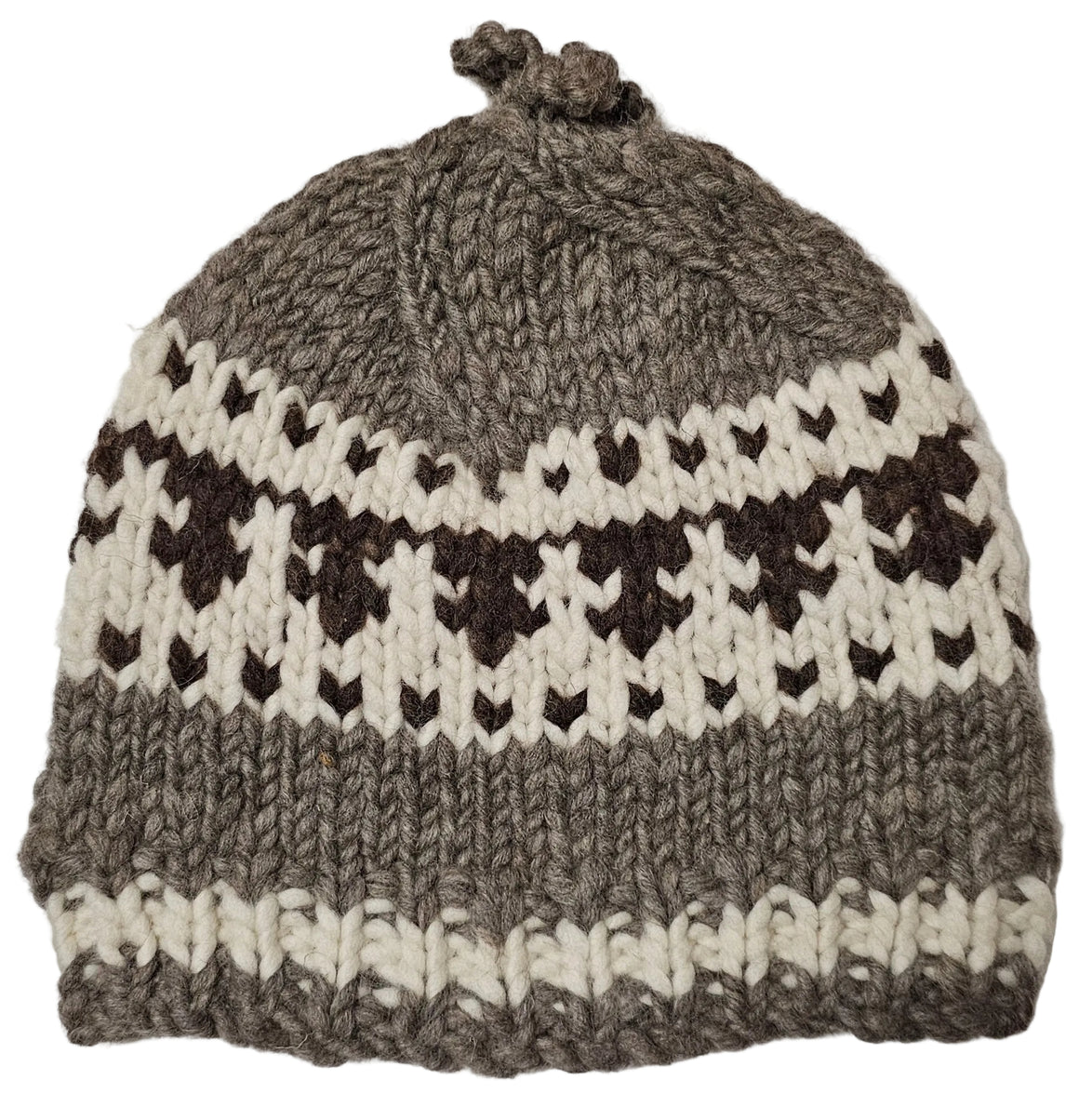 Cowichan Knit Toque/Hat - Hat 100% Sheep's Wool