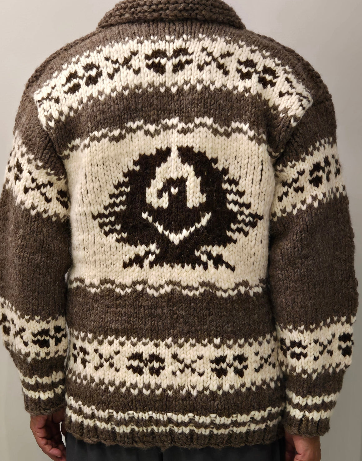 Cowichan knit sweater with eagle design