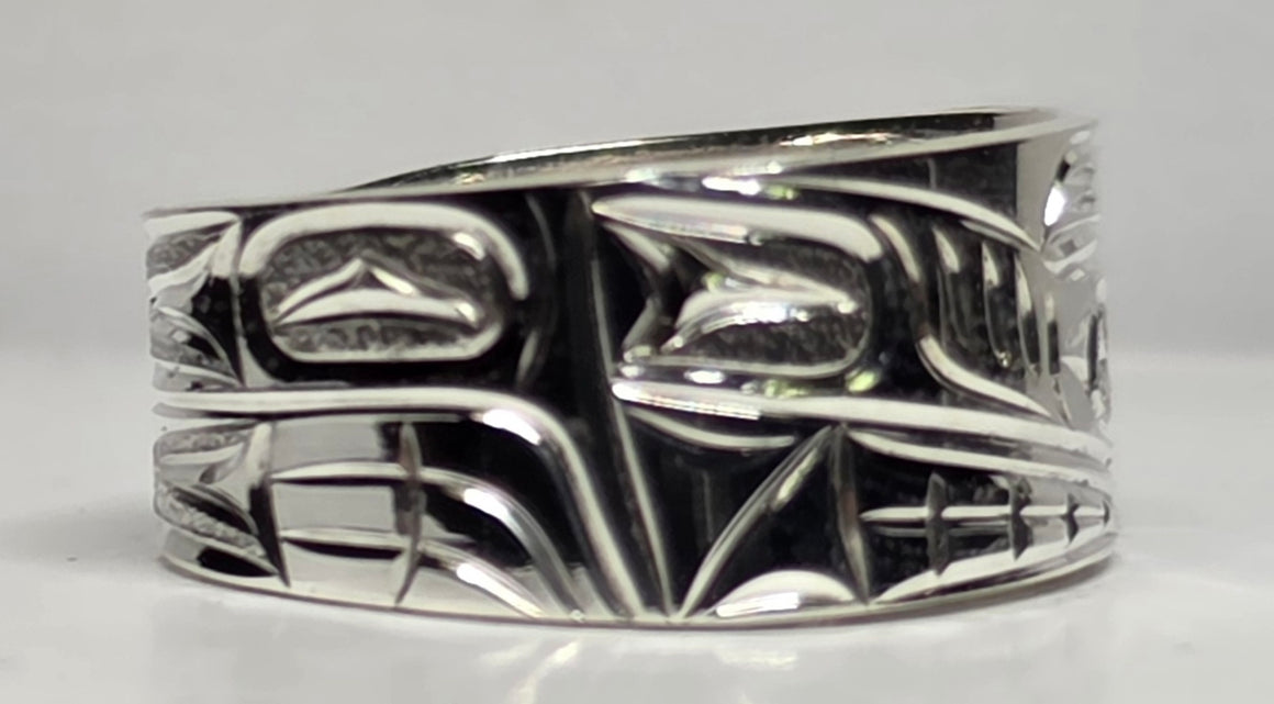 Wolf Silver 3/8" Ring Squared Size 8