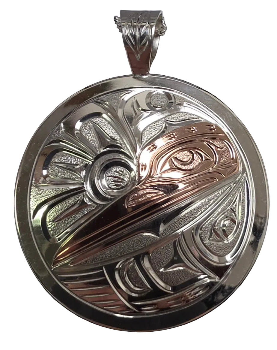 Hummingbird Silver Gold Pendant  by Joe Descoteaux