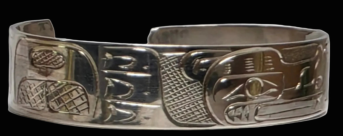Wolf 1/2" Silver Bracelet by Graham Henry