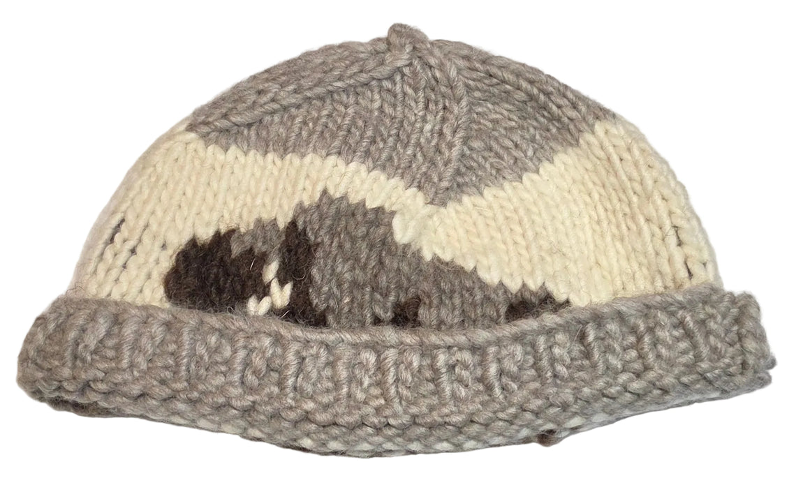 Buffalo Design Grey Cowichan Toque