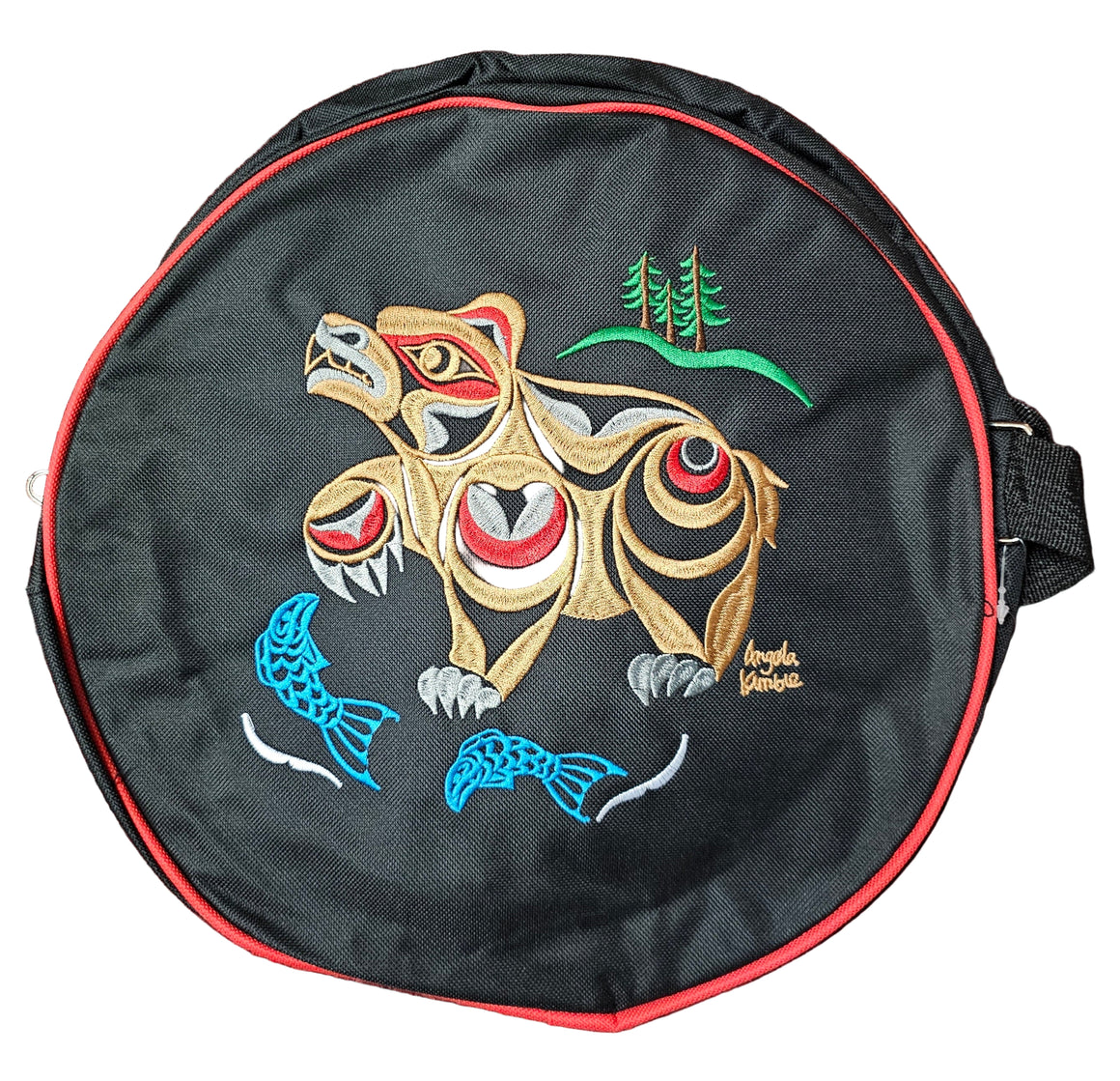 13" Bear & Salmon Drum Bag