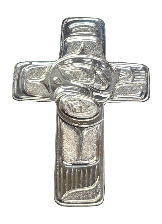 Silver Eagle Crucifix by Joe Descoteaux