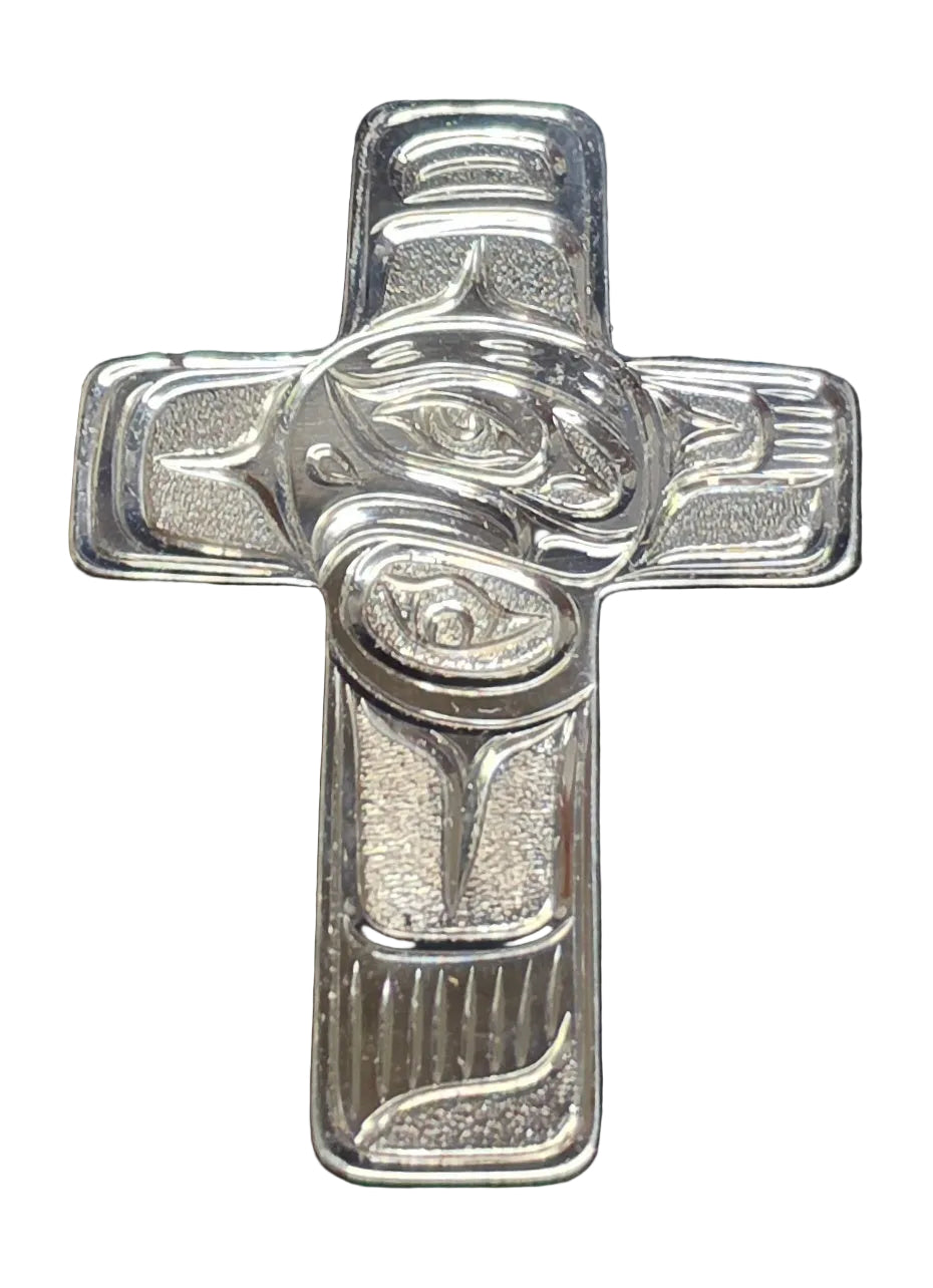 Silver Eagle Crucifix by Joe Descoteaux