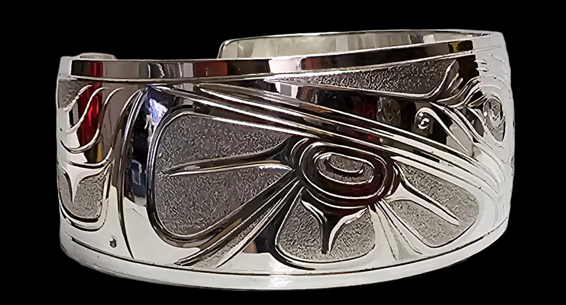 Hummingbird 1" Silver Bracelet by Joe Descoteax