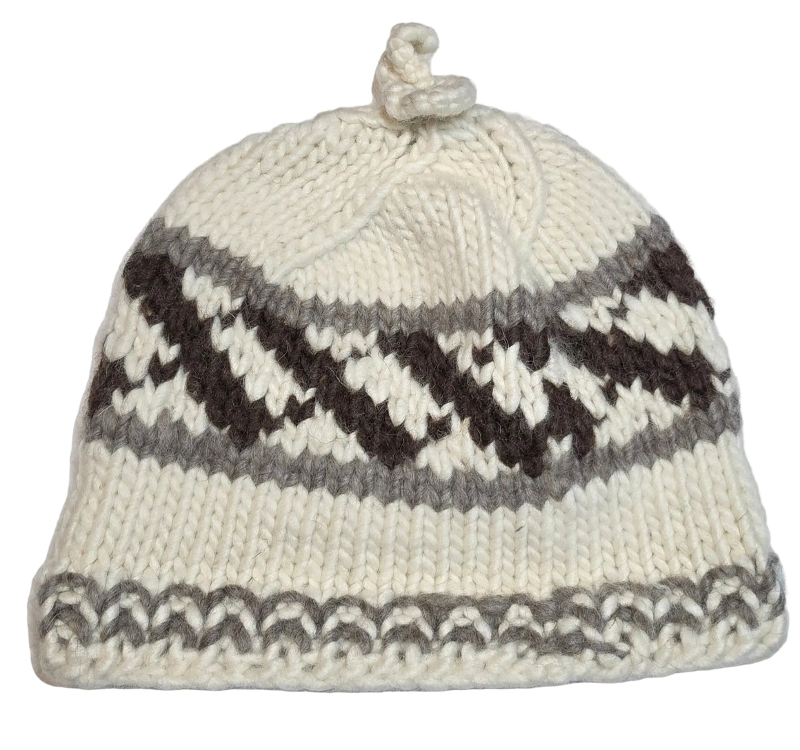 White Cowichan Toque Design #1