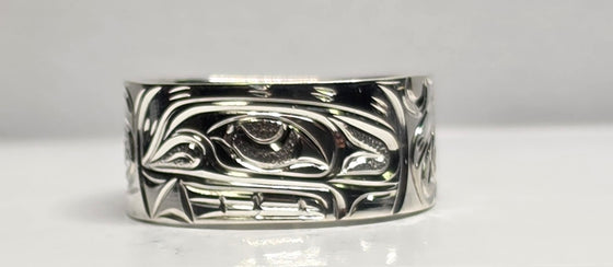Orca Silver 3/8" Ring Squared Size 10 by Joe Descoteaux
