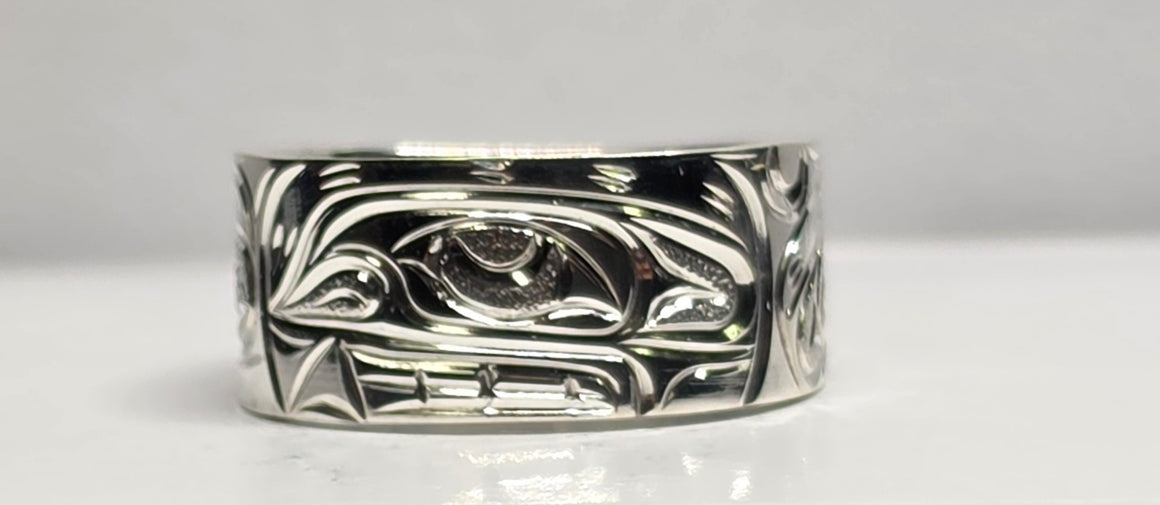Orca Silver 3/8" Ring Squared Size 10 by Joe Descoteaux