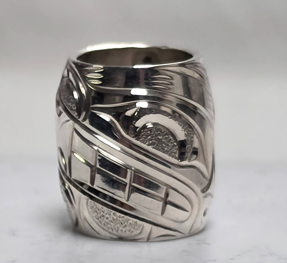 Orca Silver Spirit Bead by Joe Descoteaux