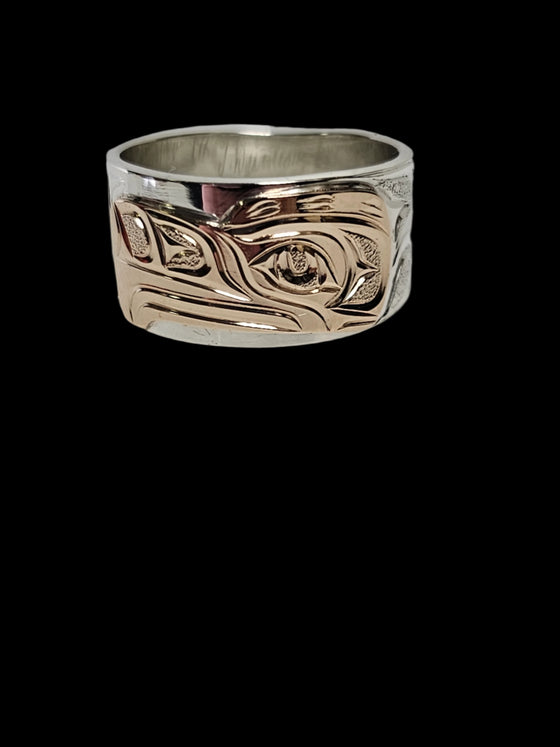 Silver/Gold Eagle Ring 7