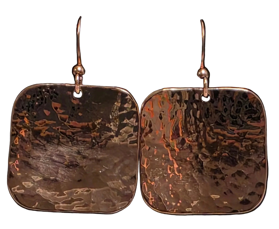 Square Copper Earrings by Devin Wadhams-Descoteaux