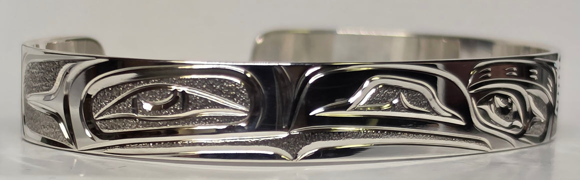 3/8" Raven Silver Bracelet by Joe Descoteaux