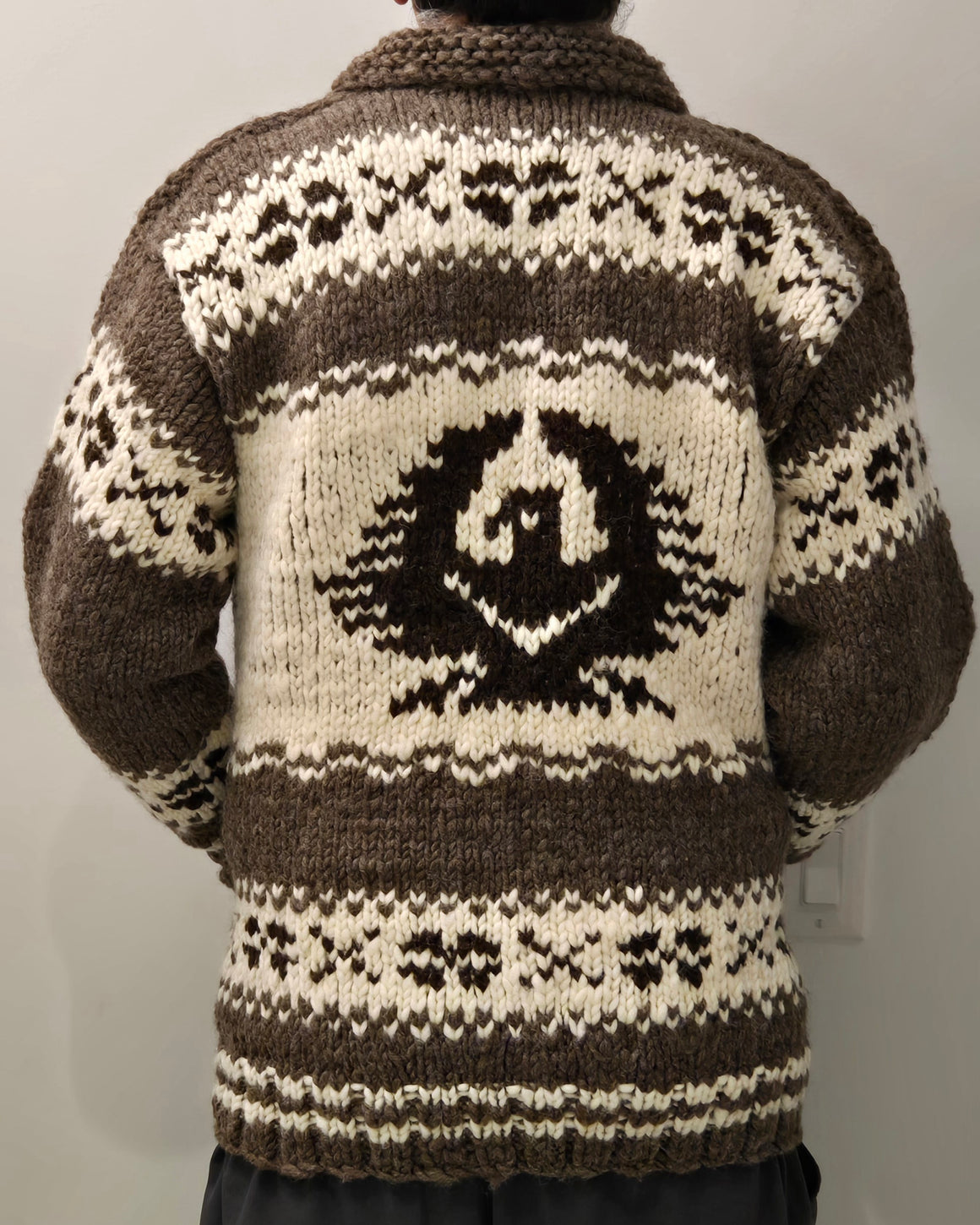 Cowichan knit sweater with eagle design