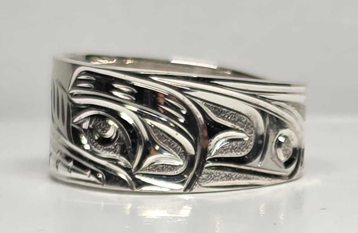 Wolf Silver 3/8" Ring Squared Size 8