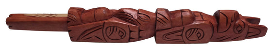 Thunderbird & Raven Talking Stick by Jim Yelton