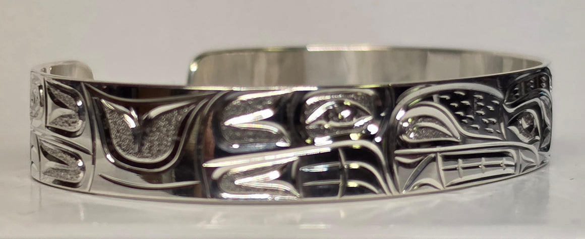 3/8" Silver Bear Bracelet by Joe Descoteaux