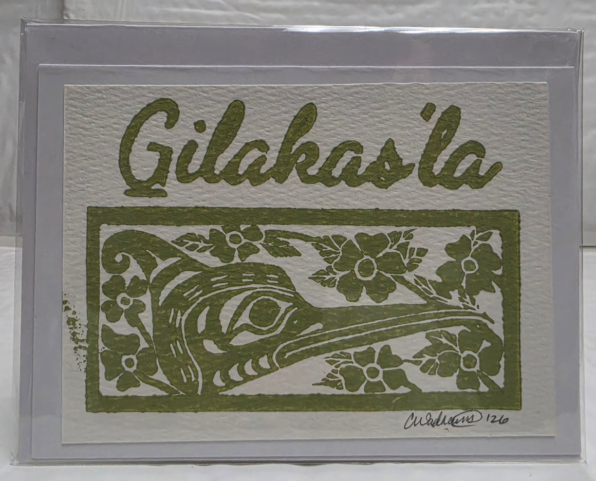 Handmade Paper Cards by Cheryl Wadhams Hummingbird Design Green
