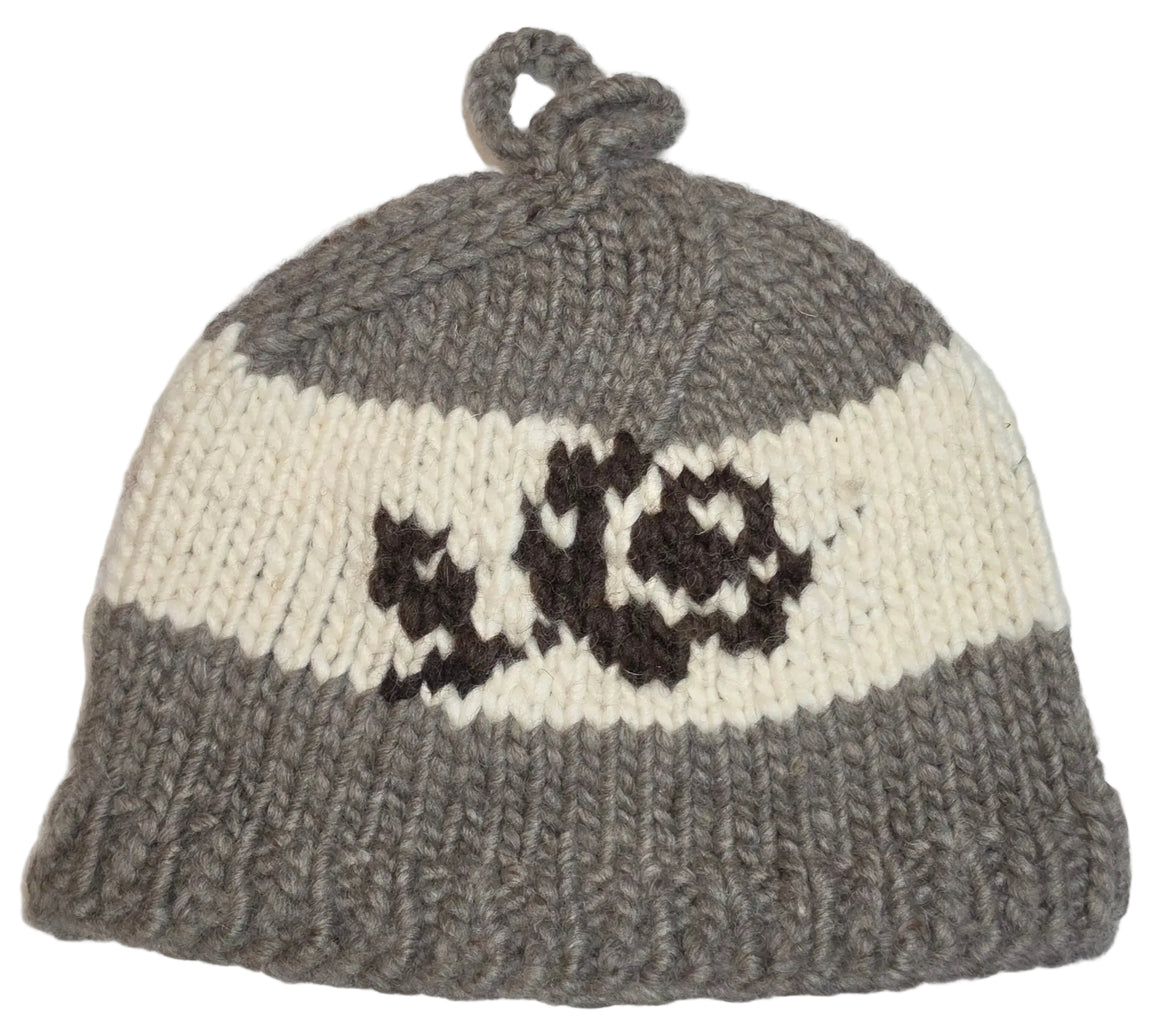 Rose & Hummingbird Design Gray Cowichan Toque