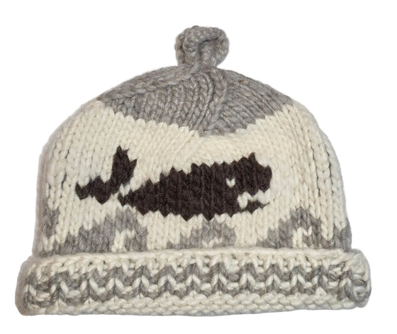 Whale Ocean Design Light Grey Cowichan Toque