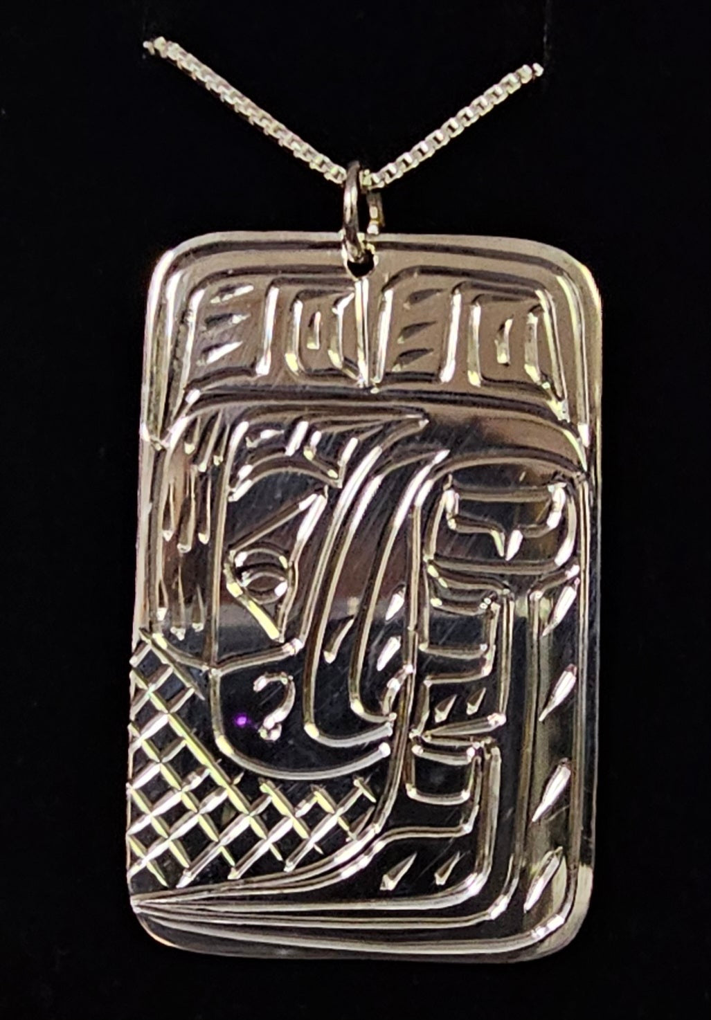 Eagle Rectangle Silver Pendant