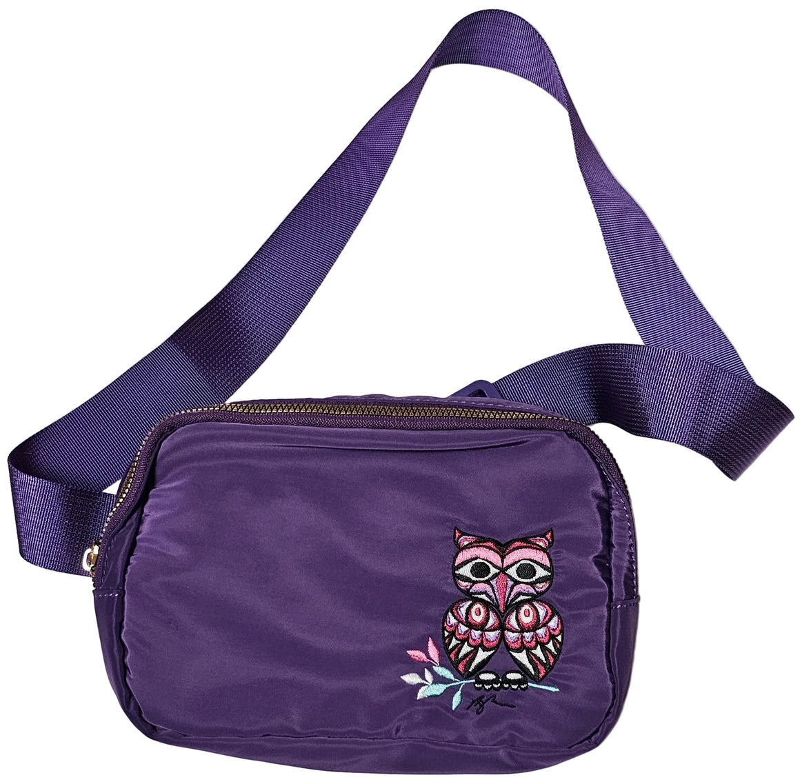 Embroidered Hip Pack - Owl Design