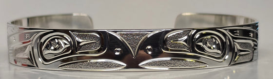 3/8" Silver Salmon Bracelet by Joe Descoteaux