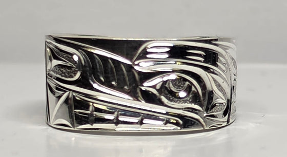 Wolf Silver 3/8" Ring Squared Size 8