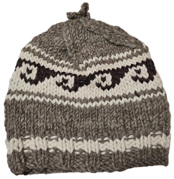 Cowichan Knit Toque/Hat - Hat 100% Sheep's Wool